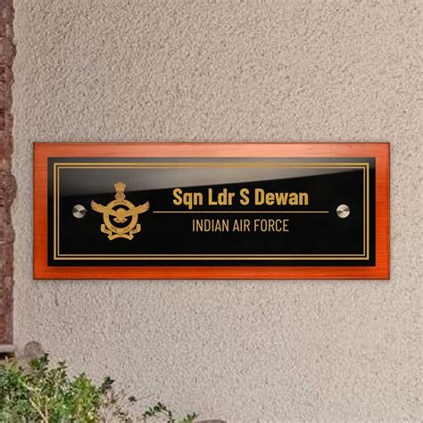 Teak Float Name Plate - Indian Air Force – Housenama
