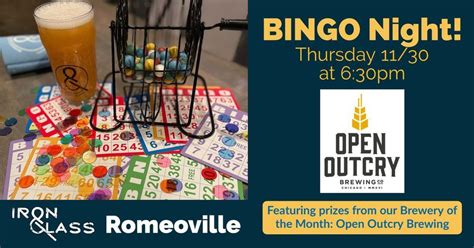 BINGO Night, Iron&Glass Romeoville, November 30 2023 | AllEvents.in