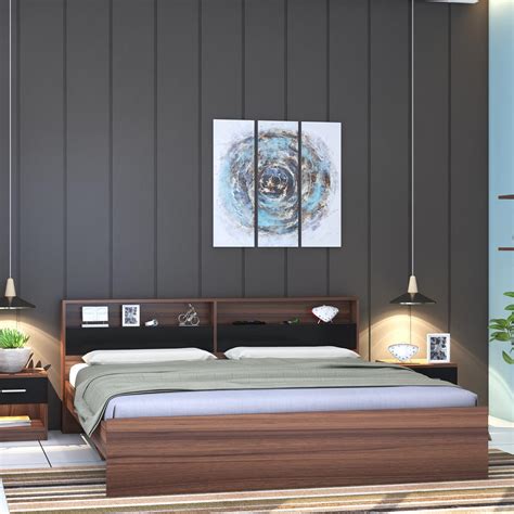 Klaxon King Size Engineered Wood Bed | Double Bed | with Sturdy ...