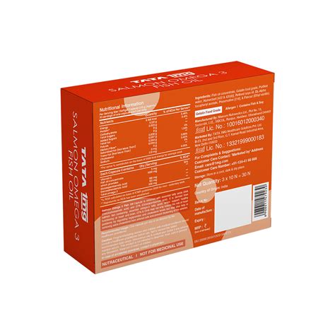 Tata 1mg Salmon Omega 3 Fish Oil Capsule with Vitamin E| For Heart ...