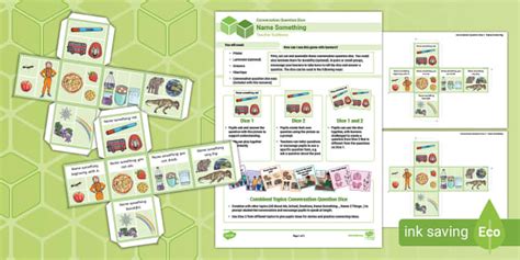 EAL Learner Conversation Question Dice - Name Something (Younger Learners)