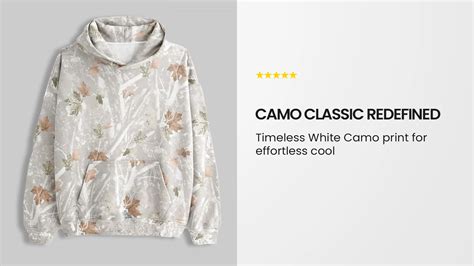 White Camo Abercrombie Essential Popover Hoodie