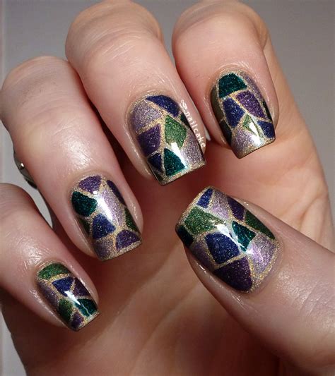Nail Cake: A England (& Kiko) Stained Glass Nail Art
