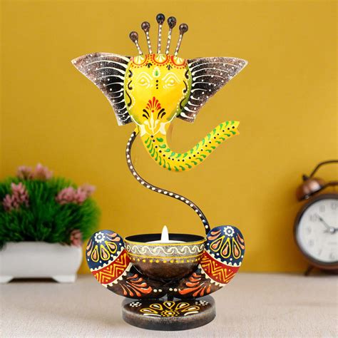 Buy JH Gallery Handcrafted Metal Ganesha Tealight Candle Holder for ...