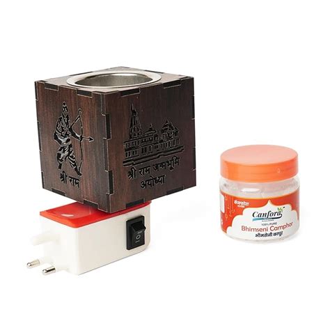 Canfora Satdive - Ram Mandir Brown Wooden Kapoor Dani with 50g Bhimseni ...