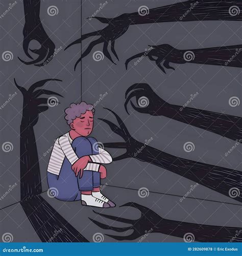 Illustration of a Person Struggling with Depression Stock Illustration - Illustration of ...