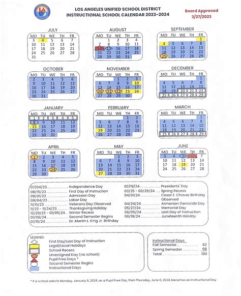 Asu Fall 2024 Calendar Lausd Academic Calendar Explained/asu Fall 2024 ...