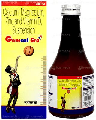 Gemcal Gro 250 Mg200iu Suspension 200 Ml - Uses, Side Effects, Dosage ...
