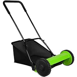 GIGAWATTS Manual Push Lawn Mower with 27L Grass Catcher & EVA Soft ...