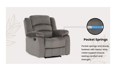 Royaloak Muar Malaysian Fabric Recliner | Single Seater Grey Chair ...