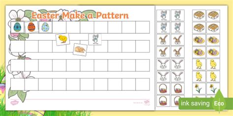 Easter Themed Make A Pattern Worksheets