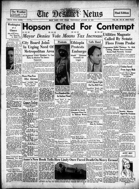 Deseret News archives: FDR sets Social Security program in motion 89 ...