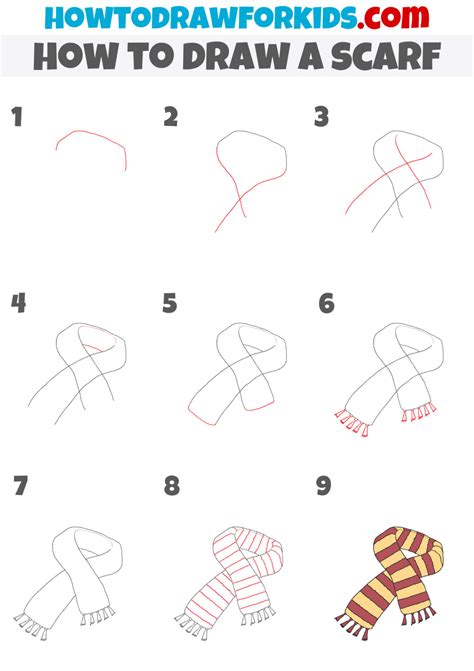 How to Draw a Scarf - Easy Drawing Tutorial For Kids