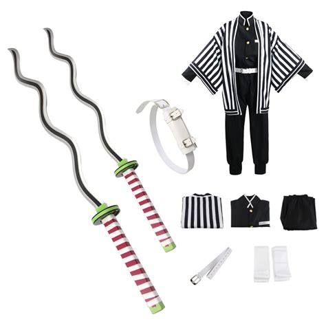 Buy VrseisVrseis Demon Slayer Katana Cosplay Samurai Wooden with White ...