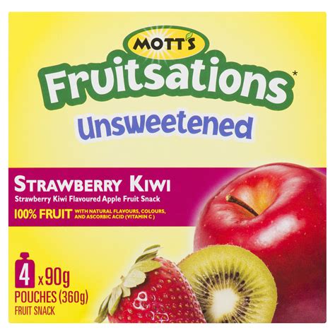 Mott's Fruitsations Unsweetened Apple Fruit Snack Strawberry Kiwi 4 x ...