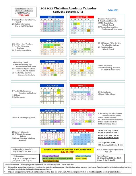 Calendars | Christian Academy School System