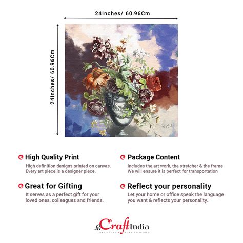 Colorful Flower Vase Original Design Canvas Printed Wall Painting ...