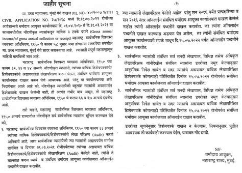 धर्मादाय आयुक्त, महाराष्ट्र राज्य