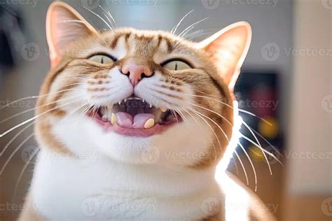 sonriente gato con contento expresión ilustración generativo ai 23968385 Foto de stock en Vecteezy
