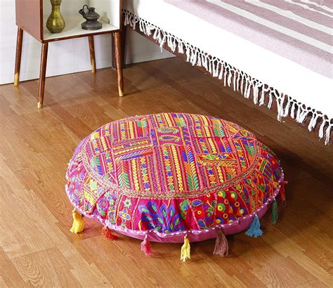 Buy Handicraft-Palace Khambadiya Ottoman Sham Meditation Cushions Cover ...