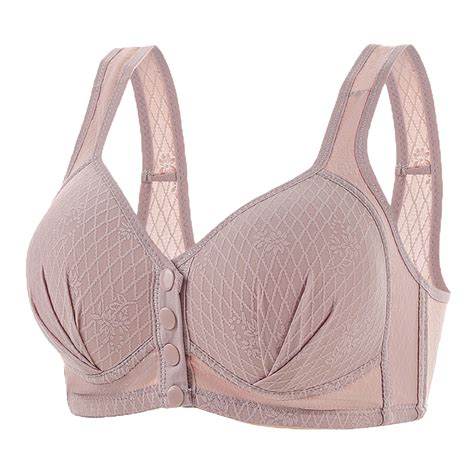 REORIAFEE Womens Bras Front Closure Back Support Wireless Slightly ...