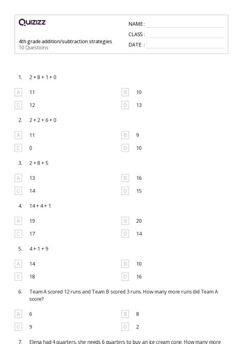 Addition and Subtraction Patterns 4th Grade 的图像结果