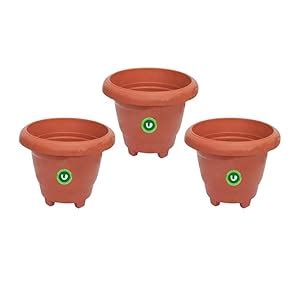 udanta Planter 12 Inch Round Leg Pot - Pack of 20pcs (Terracotta ...