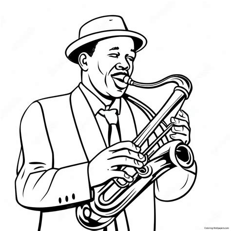 Jazz Musician Coloring Page From The Harlem Renaissance (37704-29816)