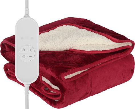 COZYBRITE Electric Heated Blanket Throw Fleece with 9 Heat Settings 9 ...