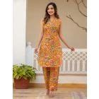 Blue Printed Cotton Suit- Set of 3