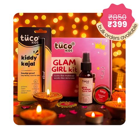 Glam Girl Makeup Kit for kids with Beetroot Triple Tint, Castor Kajal ...