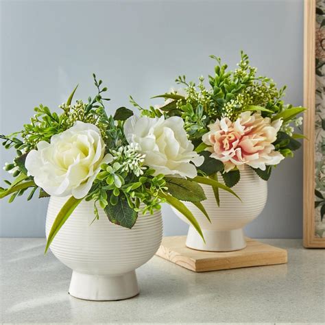 Buy Gloria Artificial Gardenia Flowers in Ceramic Pot from Home Centre ...