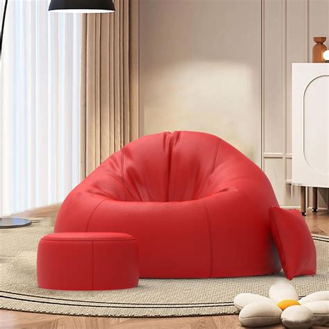 Biggie Bean Bag with Beans Filled 4XL Bean Bag Sofa with Free Cushion ...