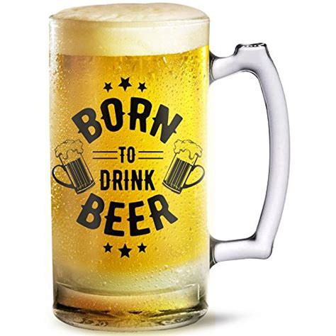 Buy RAMPOSH Beer Glass Mug Big Crystal Clear Funny Quotes Printed ...