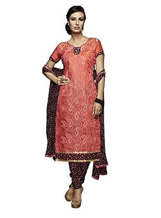 Buy SHYAM FAB ORANGE COLOR PRINTED DRESS MATERIAL WITH UNSTITCHED ...