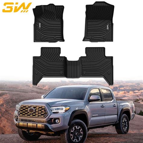 3W Floor Mats For Toyota Tacoma 2016-2023 (Only Double Cab and ...