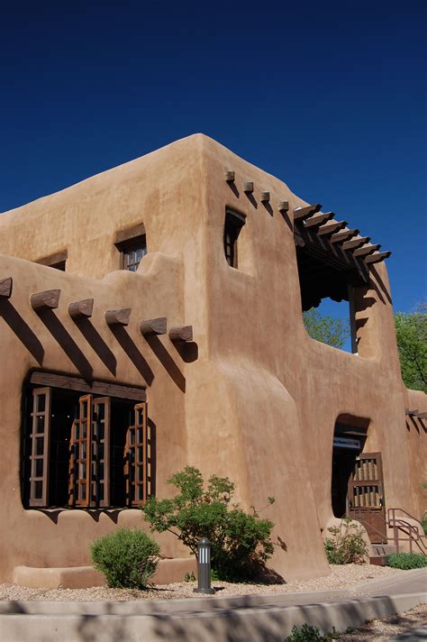 Santa Fe Style Adobe Building in New Mexico
