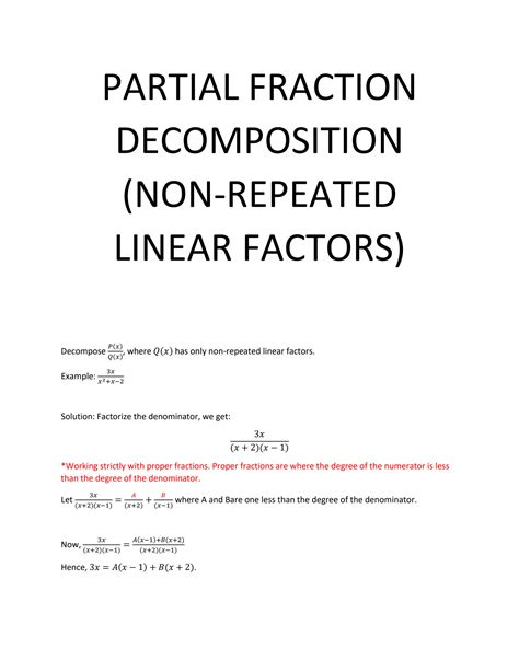 Image result for Partial Fraction Decomposition Examples