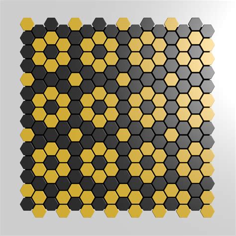 Honeycomb Floral Hexagon Mosaic Tile - Silver, Mirror, Black Titanium ...