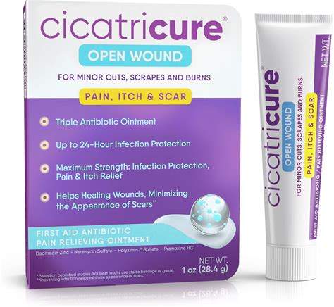 Amazon.com: Cicatricure Triple Antibiotic Ointment with Pain Relief, Bacitracin Antibiotic ...