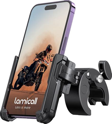 Lamicall Motorcycle Phone Mount Holder - [Camera Friendly] [1s Lock] 2023 Bike Phone Holder ...