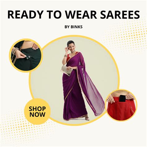 Ready-To-Wear-Saree | 1-Minute Saree For Her – Binks