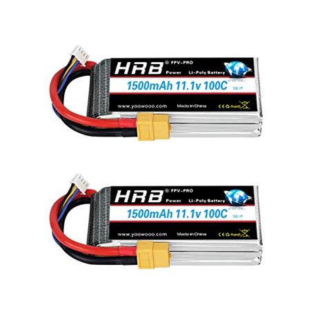 HRB 2PCS 3S 11.1V 1500mAh 100C Lipo Battery with India | Ubuy