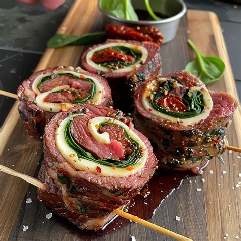 Steak Pinwheel - Impressive Stuffed Flank Steak Recipe - last min recipes