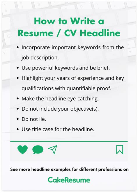 Resume Examples Headline at Mia Stanfield blog