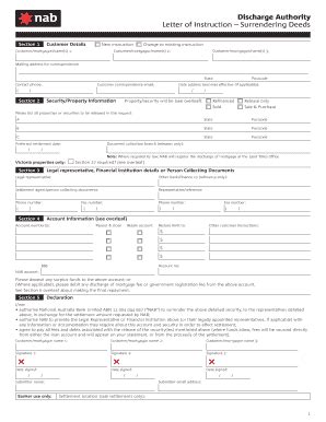 Discharge Authority Letter Of Instruction Surrendering Deeds - Fill and ...