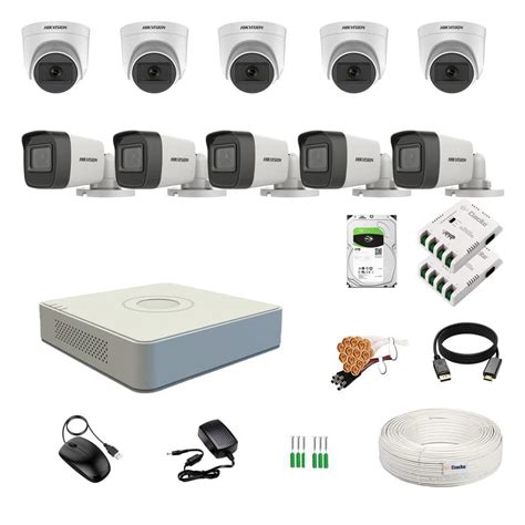 HIKVISION 16 Channel DVR with 5MP 5 Dome & 5 Bullet Cameras with Audio ...