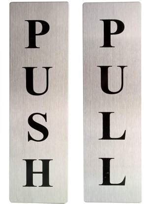 Aliyan Shop Self Adhesive Stainless Steel PUSH & PULL Metal Signage ...
