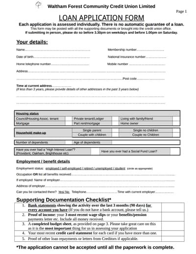 Loan Application Form: Free Download and Edit