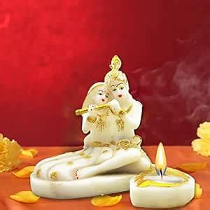 Buy ascension Radha Krishna ji Tea Lights Candle Holder Jugal Jodi ...